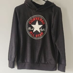 Converse Black Crewneck Hoodie with Red & White All Star Logo